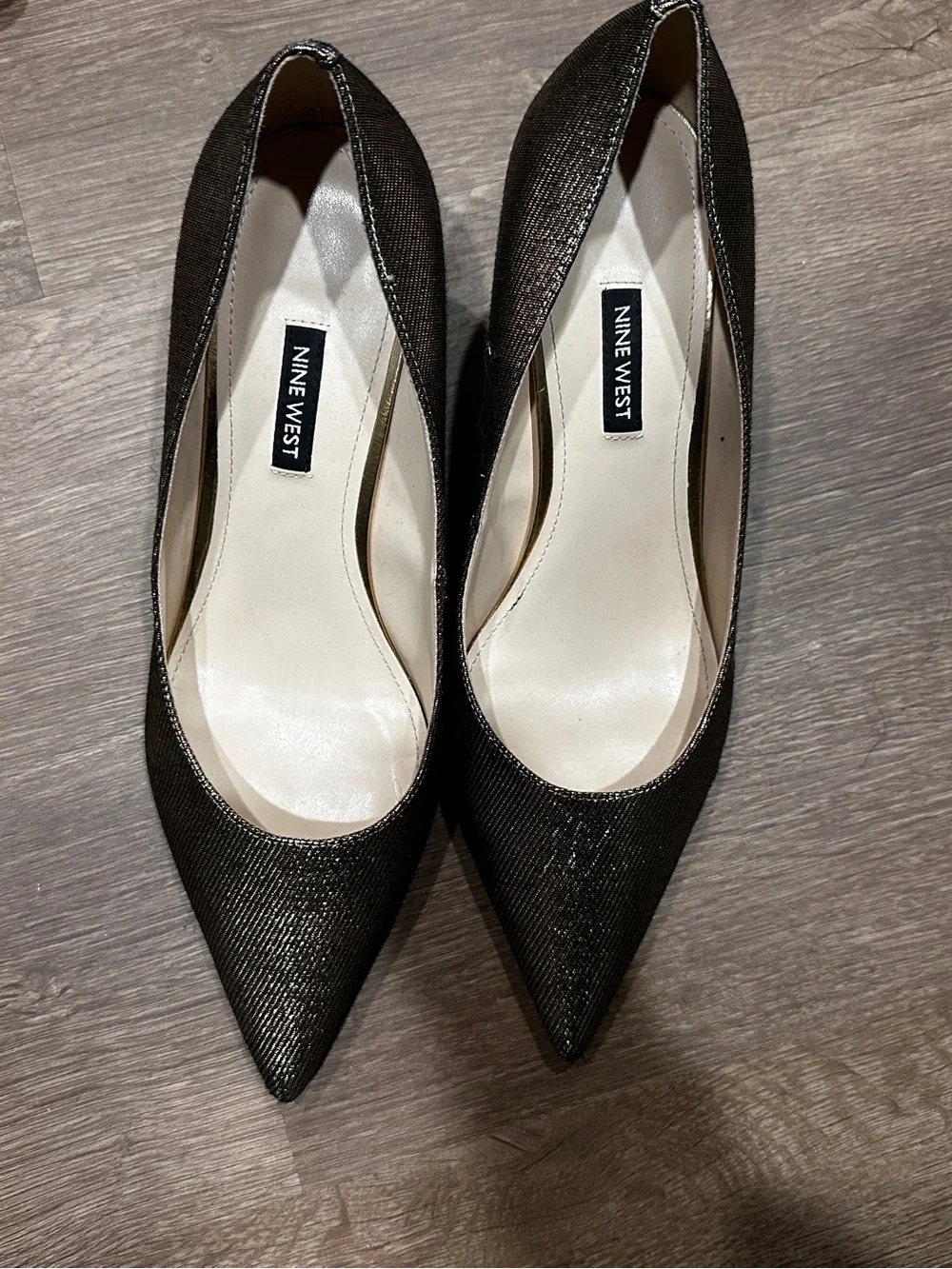 Nine West Women's Gold Pointed Toe Pumps